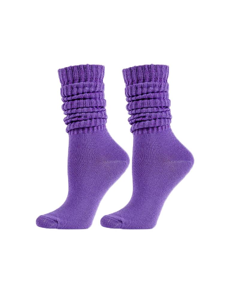 Candy Color Chunky Socks for Men and Women - Autumn/Winter Solid Slimming Long Socks