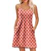 Fashion Women Summer Dress Vintage Floral Print Adjustable Spaghetti Straps Beach Vacation Casual Dress With Pockets