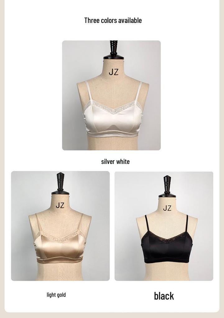 2026 Silk Satin Lace Wireless Lingerie Bra: Flattering Support for Larger Busts.