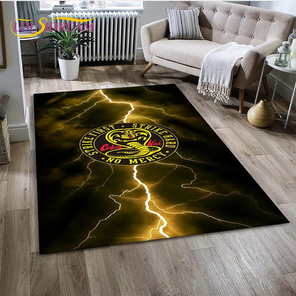 Dywan TV Karate Cobra Kai Amanda Duży, Dywan do Salonu Sypialni Sofa Mata pod Drzwi Dekoracja, Mata Podłogowa Antypoślizgowa do Zabawy dla Dzieci