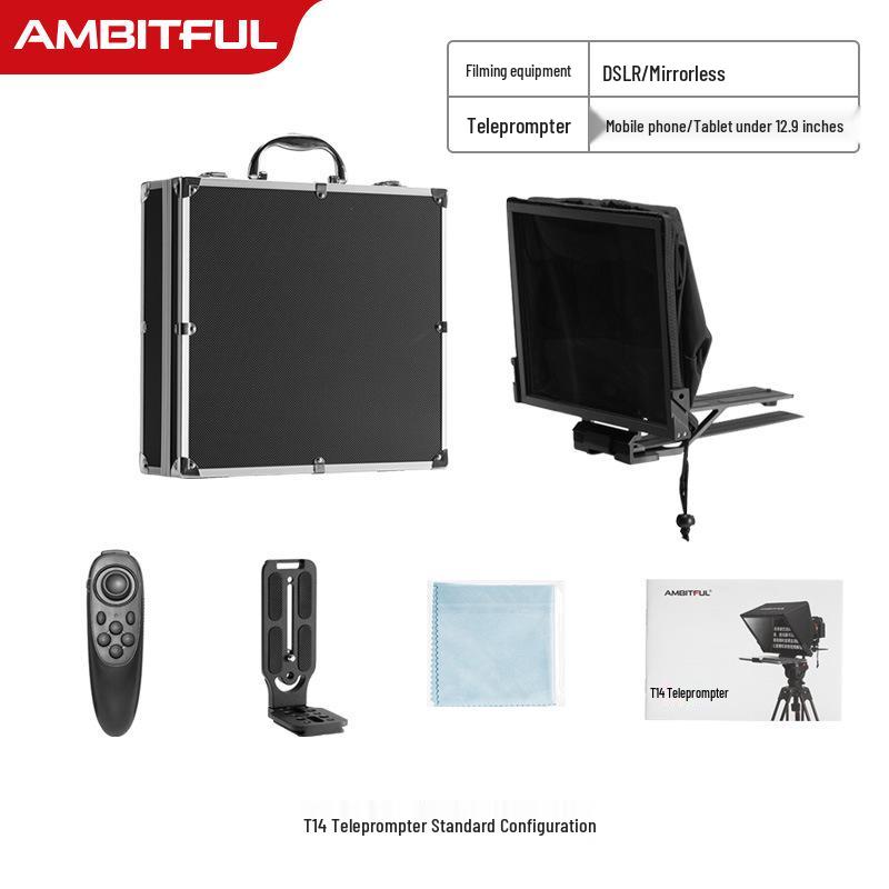 Zhi Jie T14 Portable Folding Teleprompter for DSLR, Smartphone, and Tablet