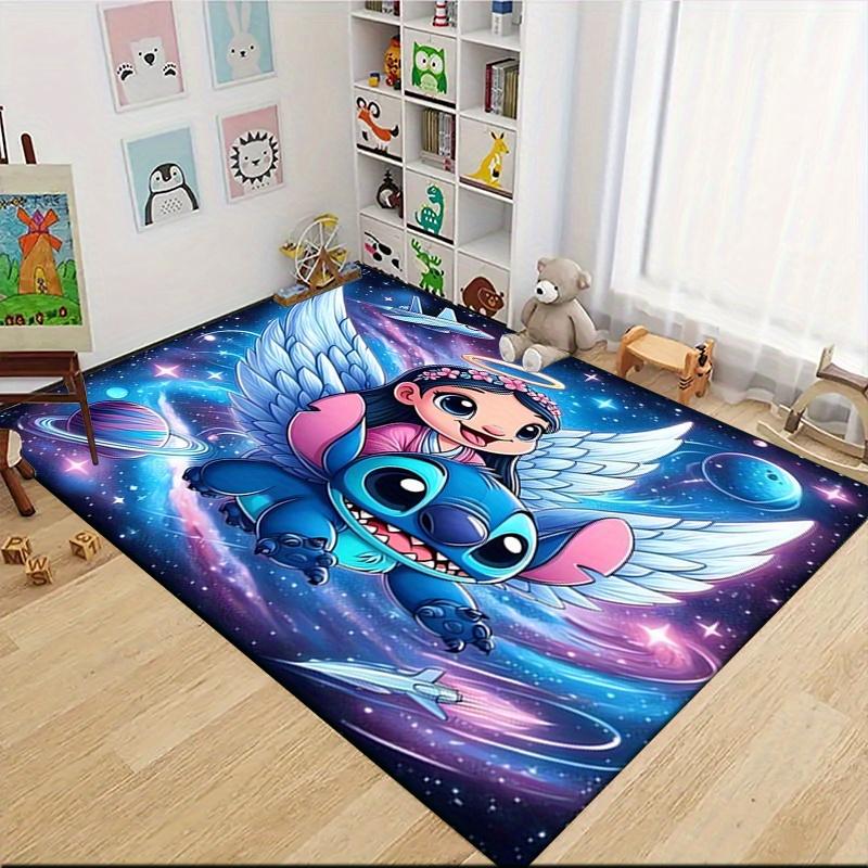 1pc Stitch Cartoon Carpet, 100% Polyester, Non-slip, Machine Washable, Waterproof, Outdoor Yard and Garden Decor, Home and Bedroom Decorative
