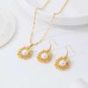 French Retro Jewelry Set: Elegant Straw Hat Necklace & Earrings