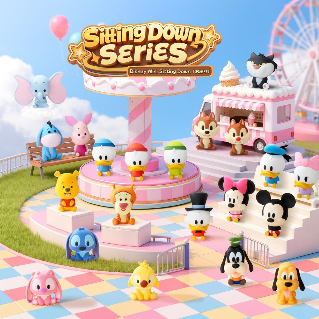 52TOYS BLINDBOX Disney Mini Sitting Down 20 Figures In a Blind Box Gachapon Collectible Perfect for and Christmas 4cm a Series, Box, Figures, Toys,