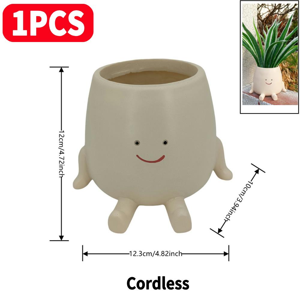 

1-2PCS Swing Face Planter Pot Creative Smiling Face Resin Flower Pot Wall Hanging Flower Container Home Garden Patio Supplies