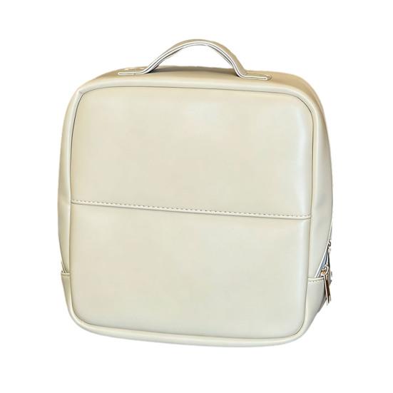 

Standing Cosmetic Bag Stand-up Travel Makeup Bag Toiletry Organizer with Multiple Compartments for Women Vacation Business Trips Daily Use бежевый