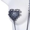 Sexy Rhinestone Decorative Nipple Pasties Choker Collar Body Chain Silicone Self-Adhesive Reusable Women's Nipple Cover Stickers
