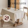 Solid Color Linen Waterproof Dustproof & Anti-Static Rectangular Table Cover Tablecloth Coffee & Dining Table  Protector Home Decor