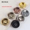 Round Black Sliding Door Sliding Door Lock Bathroom Kitchen Keyless Sliding Door Embedded Hidden Hook Lock Invisible Lock