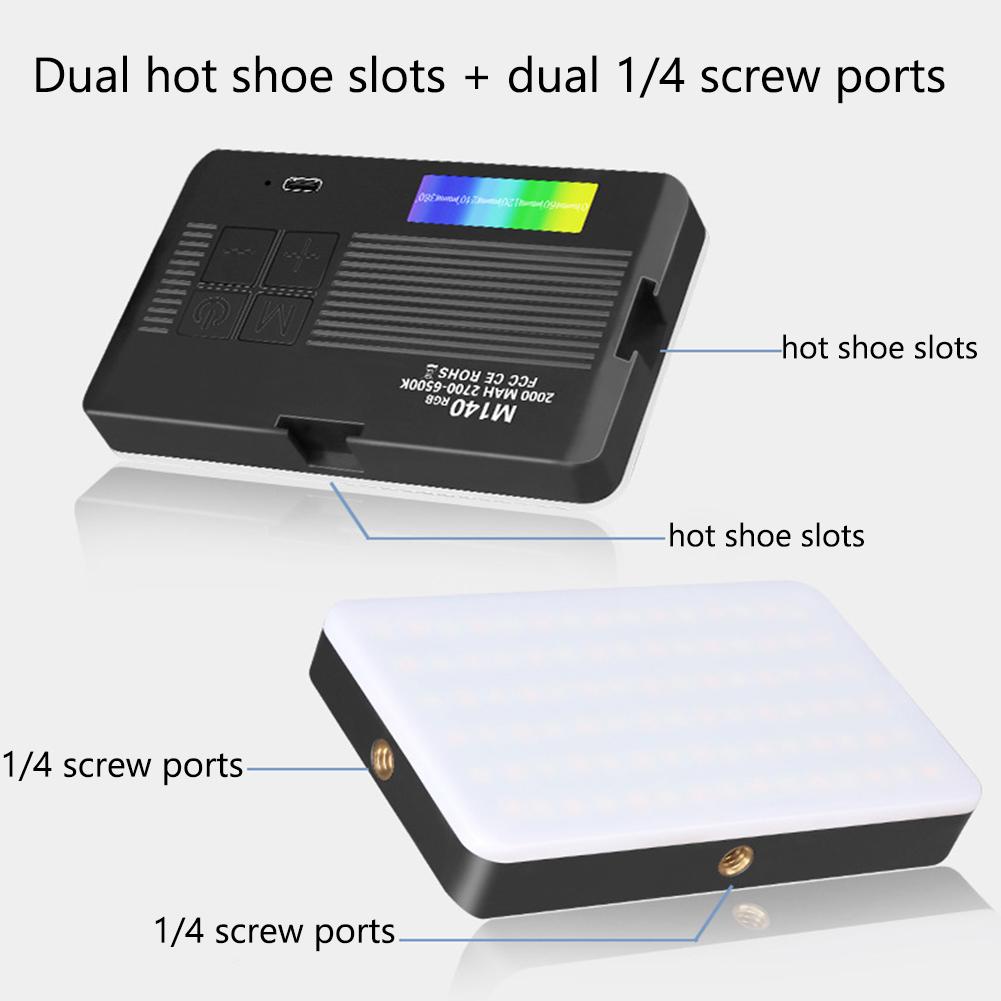 LED Camera Light 2700-6500K RGB Video Light Rechargeable Photography Lighting Portable Light Panel for Photography Vlogging