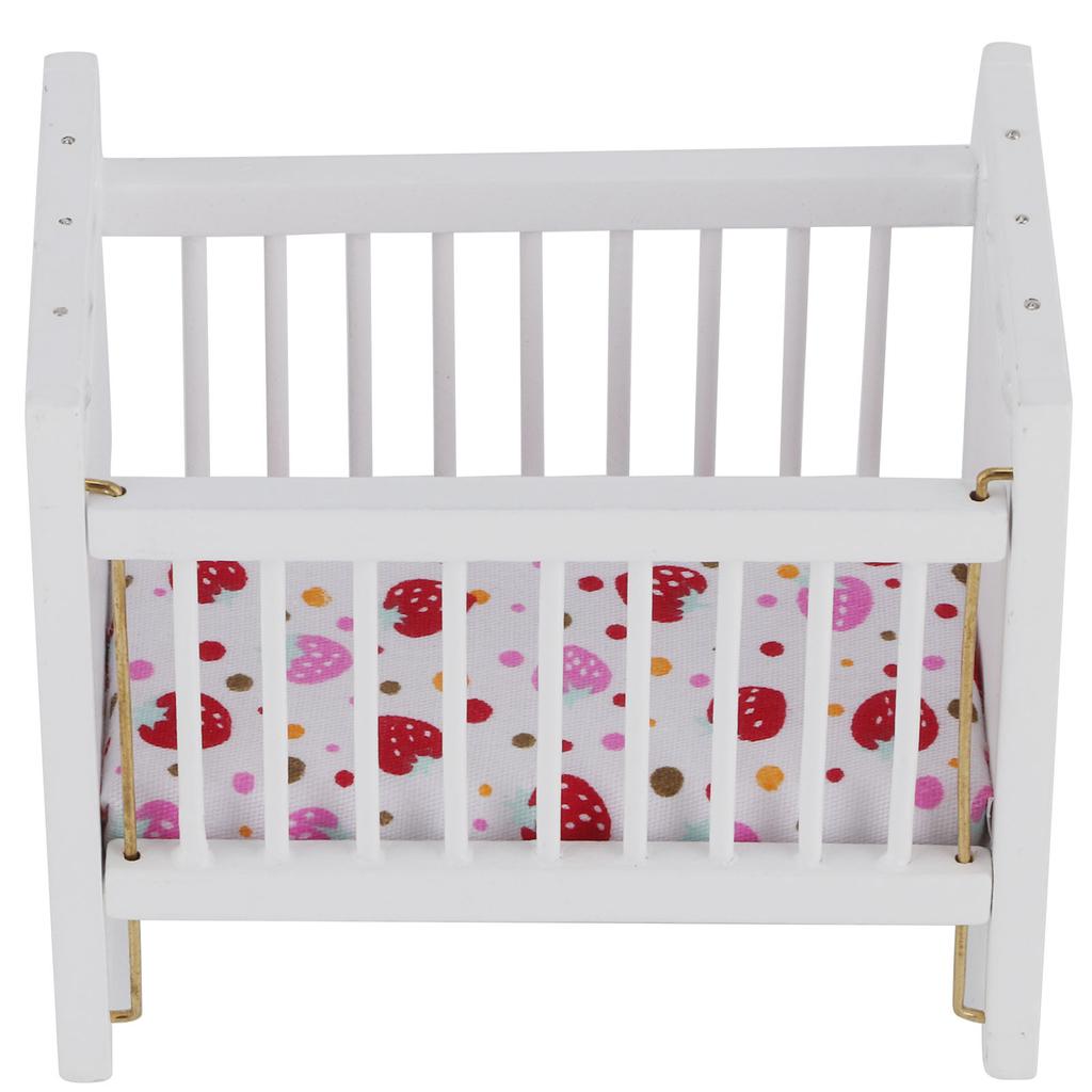 1:12 Dollhouse Mini Bed Model with Mattress Simulation Furniture Model Doll House Accessories
