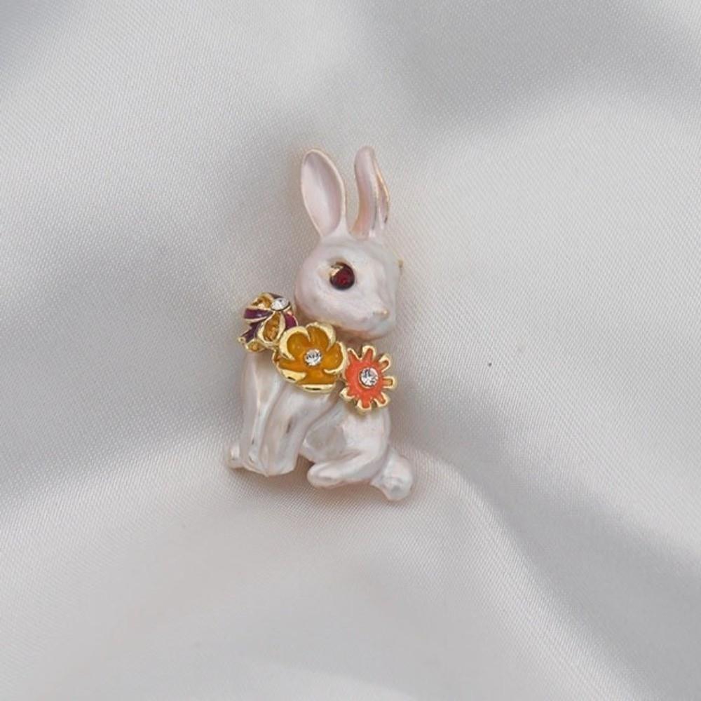 Zink Zinklegierung Tierbrosche Vintage Oster Emaille Pin Mode Kaninchenbrosche Mode Anzug