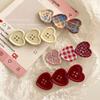 Non Slip Heart Hair Clip Heart Shape Button Hair Clip Cute Plaid Hair Clip  Gifts