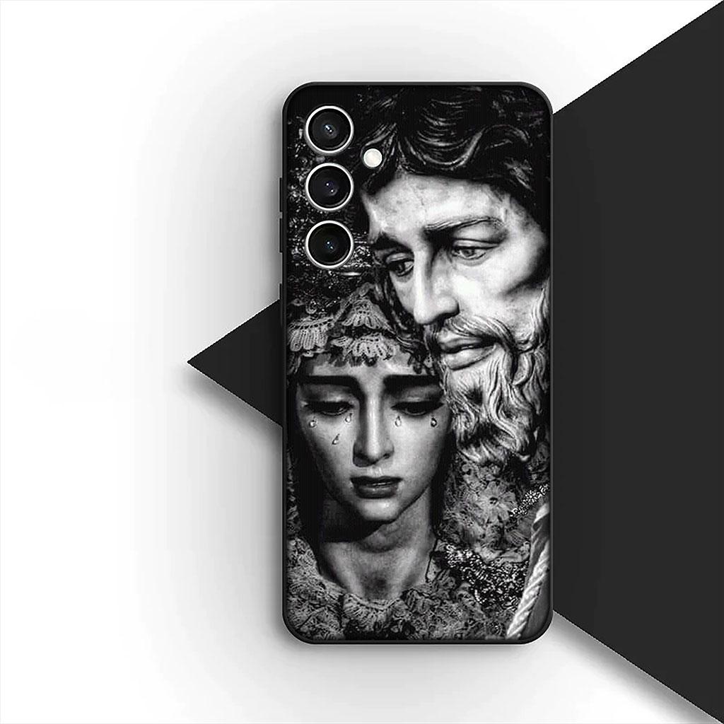Cover Jesus Cross God Phone Case for Samsung Galaxy S22 S21 S20 FE Ultra Plus A07 A17 A15 A16 A25 A57 A37 Casing