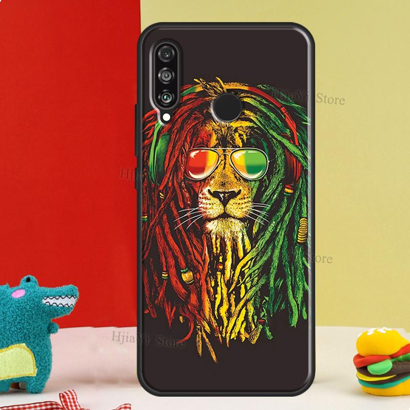 Rasta Löwe Reggae Bob Marleys Hülle Für Huawei P20 Lite P10 P30 P40 Mate 20 Pro Silikonhülle Für P Smart 2019 2021 Cover