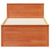 Solid Wood Bed without Mattress with Headboard Wax Brown 75 x 190 cm