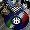 Football Club Internazionale Milano Round Area Rug,Carpet Rug for Living Room Bedroom Sofa Playroom Decor,Non-slip Floor Mat