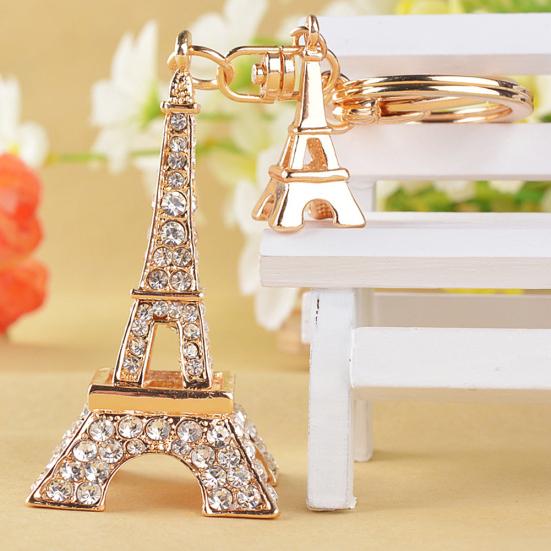 Double Eiffel Tower Key Chain Handbag Hanging Keyring