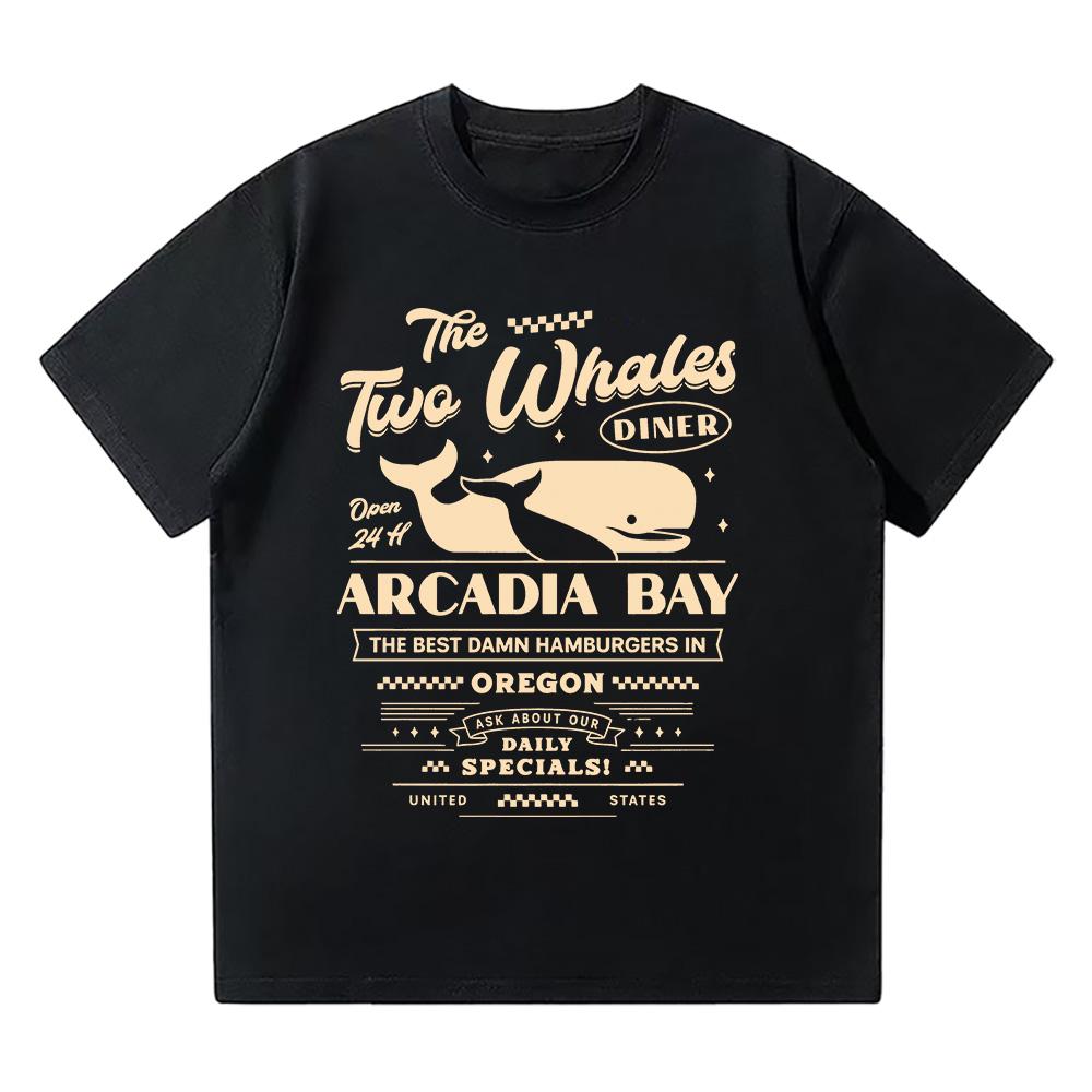 The Two Whales Diner Emblem Unisex T-Shirt Life Is Strange Hot Game Tees High Quality Cotton Clothing Women Men Loose T-shirts