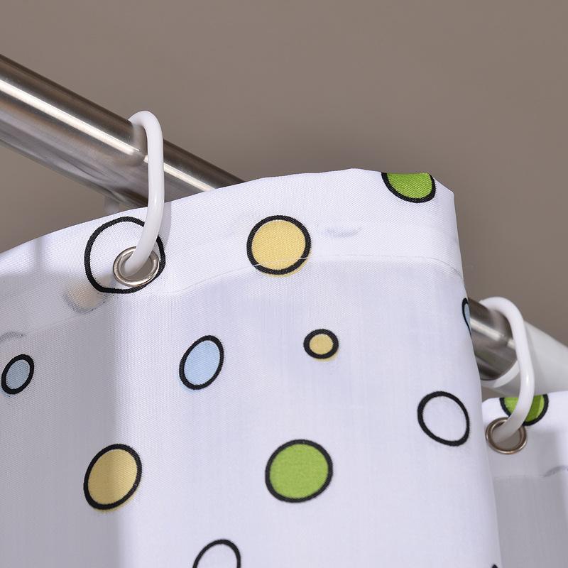 Duschvorhang aus Polyester mit kleinen Fischblasen, verdickt, wasserdicht, schimmelresistent, Badezimmer-Badewannenabtrennung, universeller Vorhang