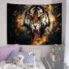 Tiger Pattern Anime Tapestry Indian Buddha Wall Decoration Witchcraft Bohemian Hippie Wall Hanging Sheets
