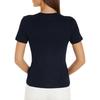 Tommy Hilfiger Solid Color Logo Embroidered Round Neck Slim Fit Short Sleeve T-Shirt Women Tops Dark-Blue WW0WW40587-DW5
