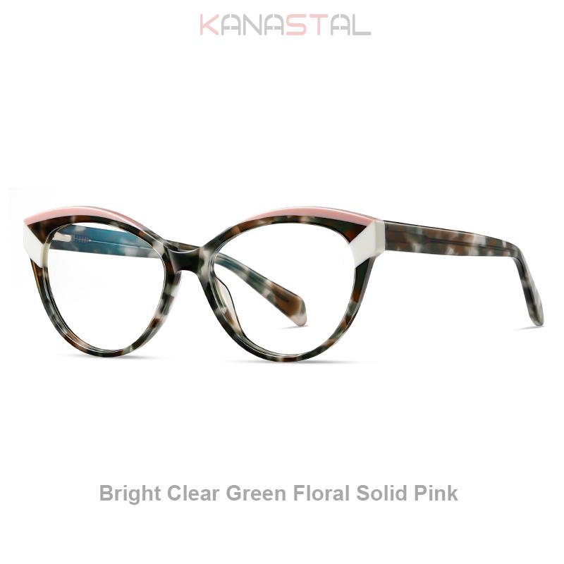 Women Blue Light Blocking Glasses Acetate Fibre Cat Frame Computer Men Eyewear Anti Ray Prescription Reading Eyeglasses Frame