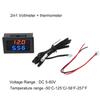 Dual Dispaly Automotive Car SUV Charger 5V Universal 2 In 1 Voltage Temperature Meter Tester Adapter Digital LED Display