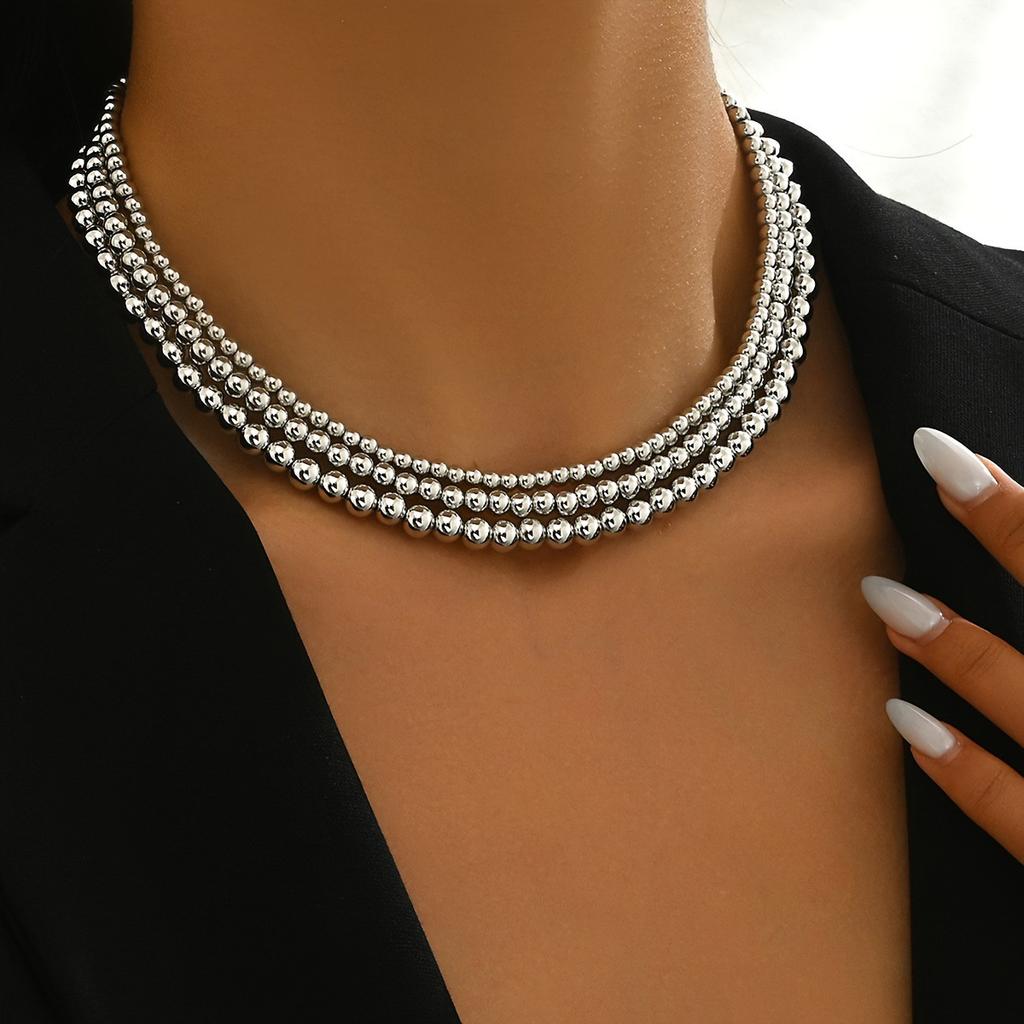 New Three-piece Bohemian Luxury Gold CCB Beaded Necklace Women's Batch