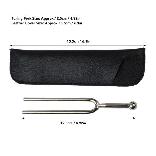 VGEBY A440Hz Tuning Fork, Metal Violin Tuning Fork Standard Tuner Tone Tool with Leather Cover for Guitar, Ukulele, and Violin