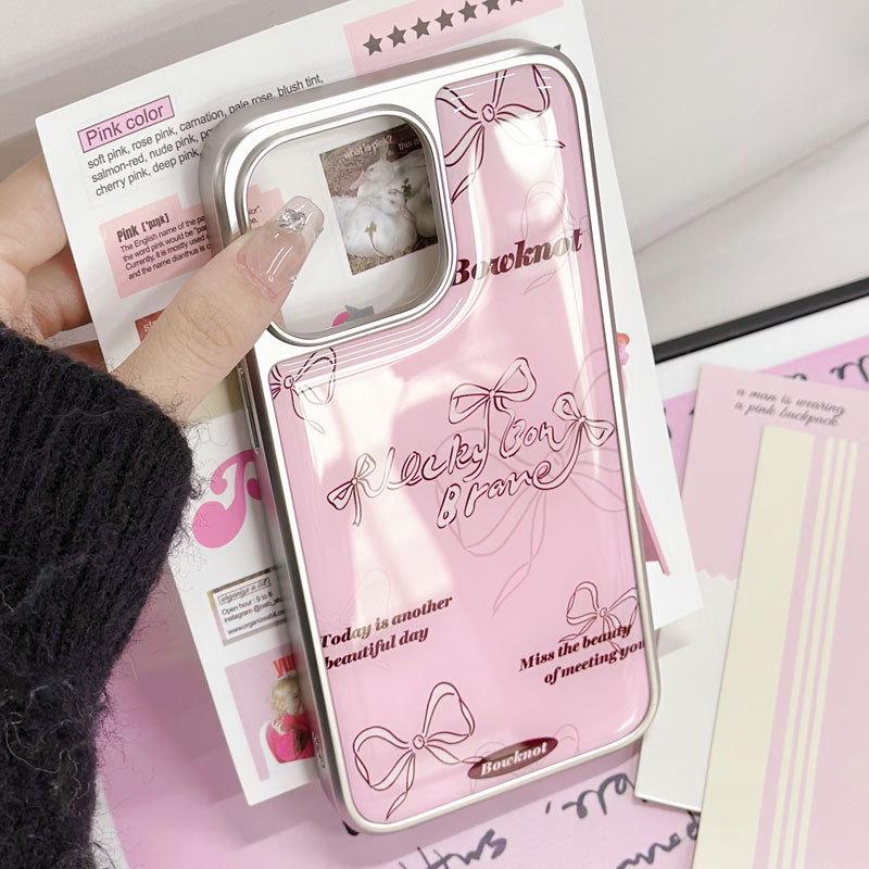 Zhitai iPhone 14 Electroplated Silver Edge Drip Glue Case, Compatible with iPhone 13 Pro and Huawei P70