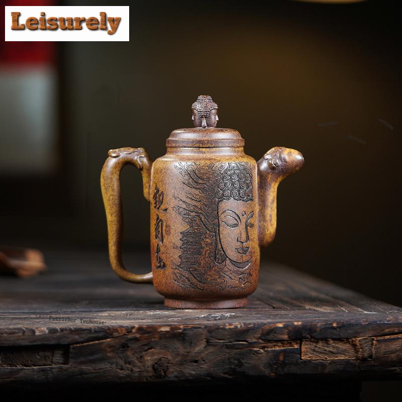 111ml Aesthetic Yixing Purple Clay Teapots Handmade Jiquan Pot Raw Ore The Keel Gold Sand Mud Kettle Zisha Tea Set Supplies Gift
