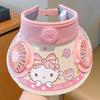 Sanrio Kity Fan Sunscreen Wide-brimmed Hat for Summer Large Brimmed Sun Hat Kuromi