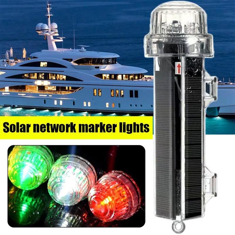 Solarlampen Wasserdicht Solar-Netz-Markierungslicht Solar-Ankerlicht Marine-Navigationswarnlicht Angelboot-Zubehör