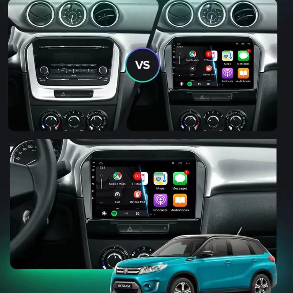 Car Radio Android 14 CarplayFor Suzuki Vitara 2015 - 2019 Navigation GPS Multimedia Player Stereo wifi+4G Auto DSP BT 360Camera