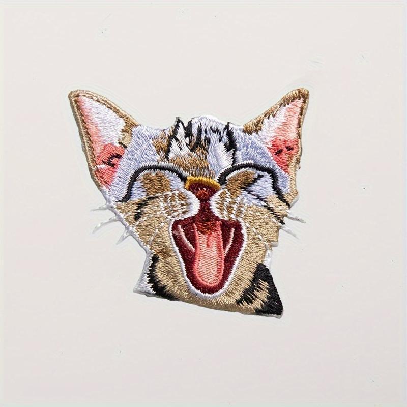 New 2Pcs Cat Patches For Clothing Iron Embroidered Patch Applique Iron On Patches Supplies Badge Stickers On Clothes Jeans Bags