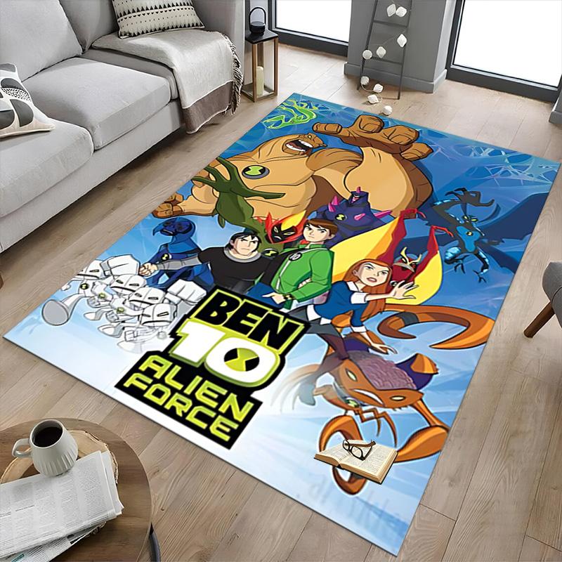 1pc Ben Hero Adventure Carpet for Playroom Bedroom Living Room Sofa Home Decor,kids Game Area Rug Non-slip Floor Mat Y730159