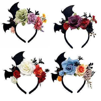 Halloween Themed Rose Bat Hairband Practical Resin Headband Nonslip Design For Cosplay Photography Costume Parties