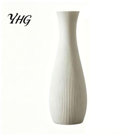 Handmade Style Vase for Floral Arrangements 3D Printed Ribbed Vase, Modern Minimalist Flower Container Dried and Flowers Artificial Flowers,
