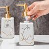 Ceramic Soap Dispenser Marble Detailing Liquid Container For Hand Wash Shampoo And More Refillable