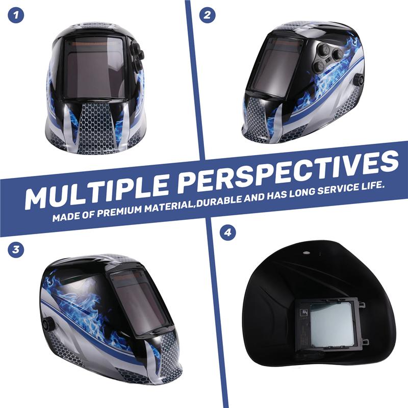 A96I-Welding Helmet Large View Welder Mask True-Color Lens For Arc Weld Grind Cut Welding Mask Power Auto Darkening