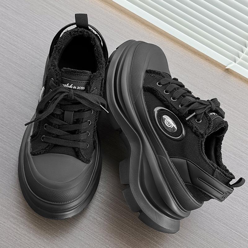 New thick-soled heightened lightweight casual dad shoes breathable canvas shoes trendy shoes