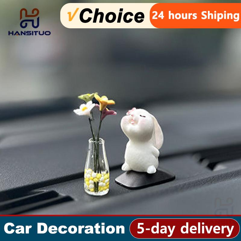 Car Decoration Bunny Car Accessories New Console Cute Doll Car Interior Pendant Car Decoration Cool Car Decoration Little Daisy