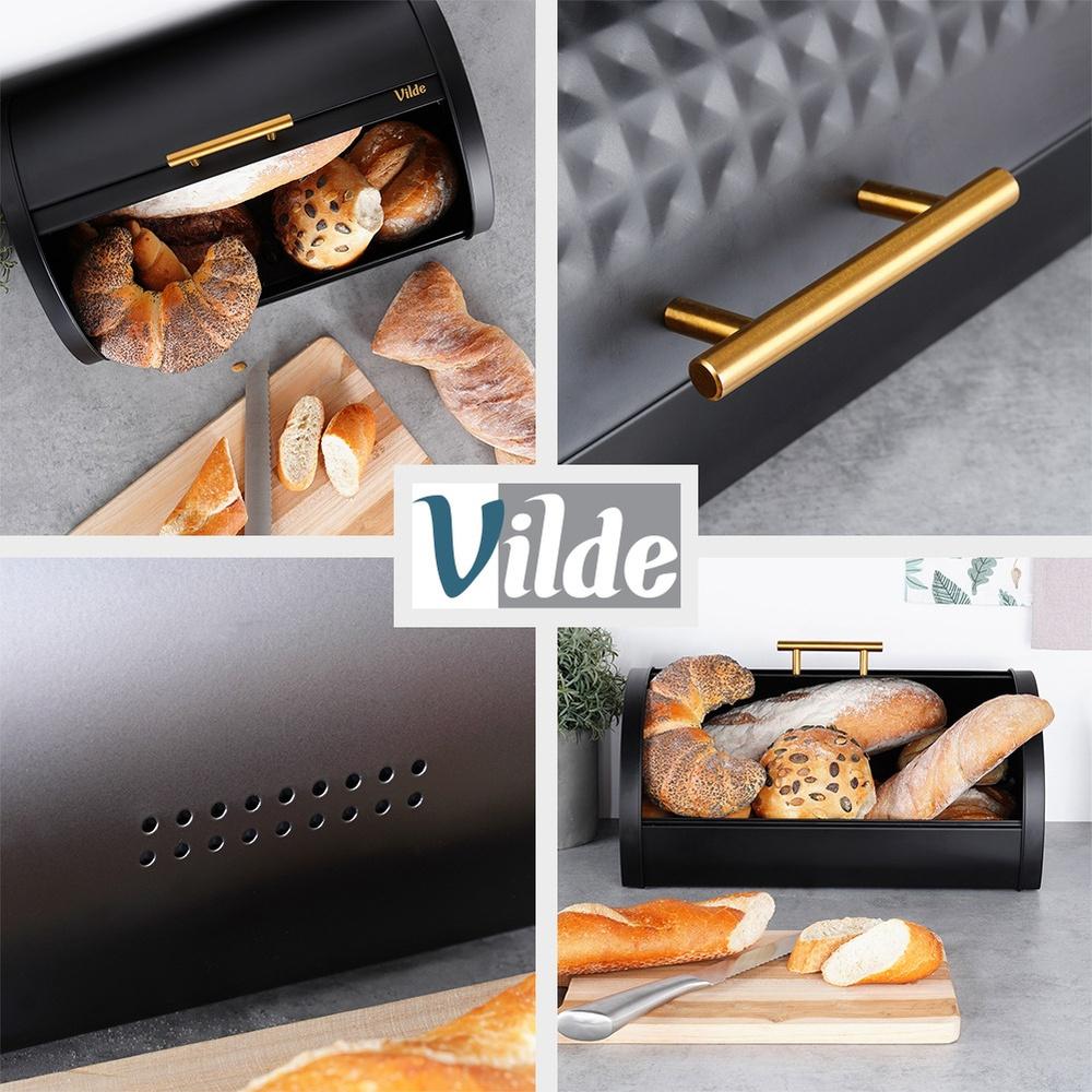 Small Black Bread Bin Metal Kitchen Container for Bread Rolls