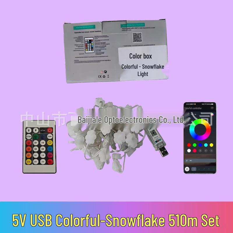 Waterproof Colorful LED 5V USB App-Controlled Flowing Curtain Light Strip