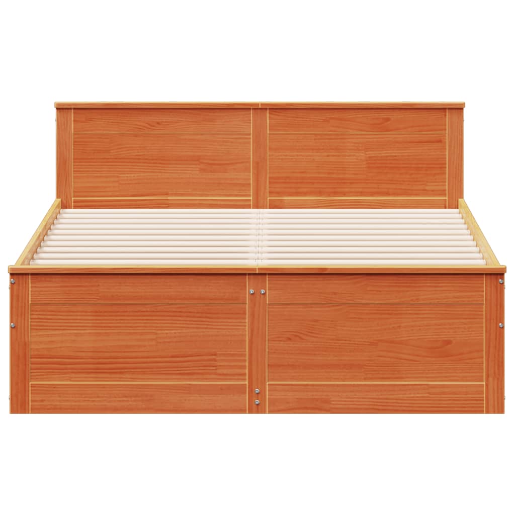 Vidaxl Bed Without Mattress, With Headboard, Waxed Brown, 150X200 Cm