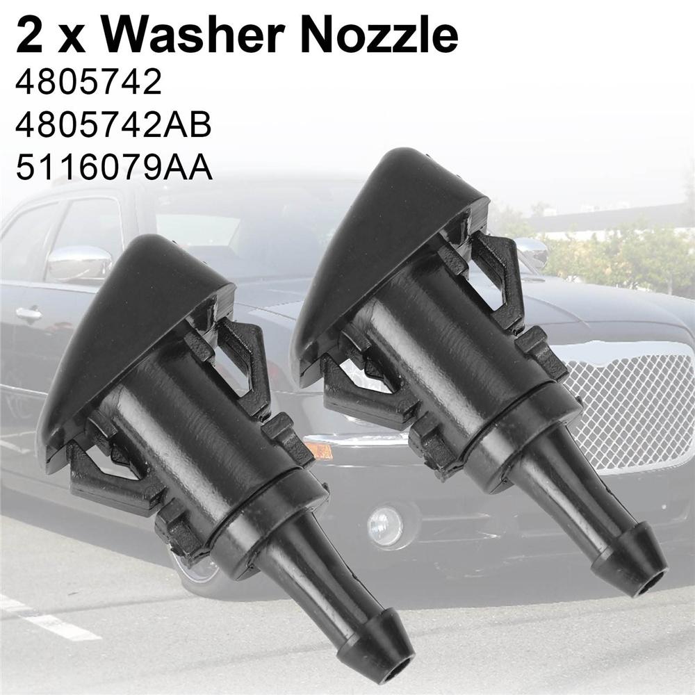 Windshield Washer Nozzle Fluid Hose & Connector Kit For Dodge RAM Jeep Chrysler