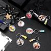 Pack of 50 Acrylic Round Frame Keychains Round Key Rings Jewelry Blank Photo Frame Keychain Ornament DIY Kit