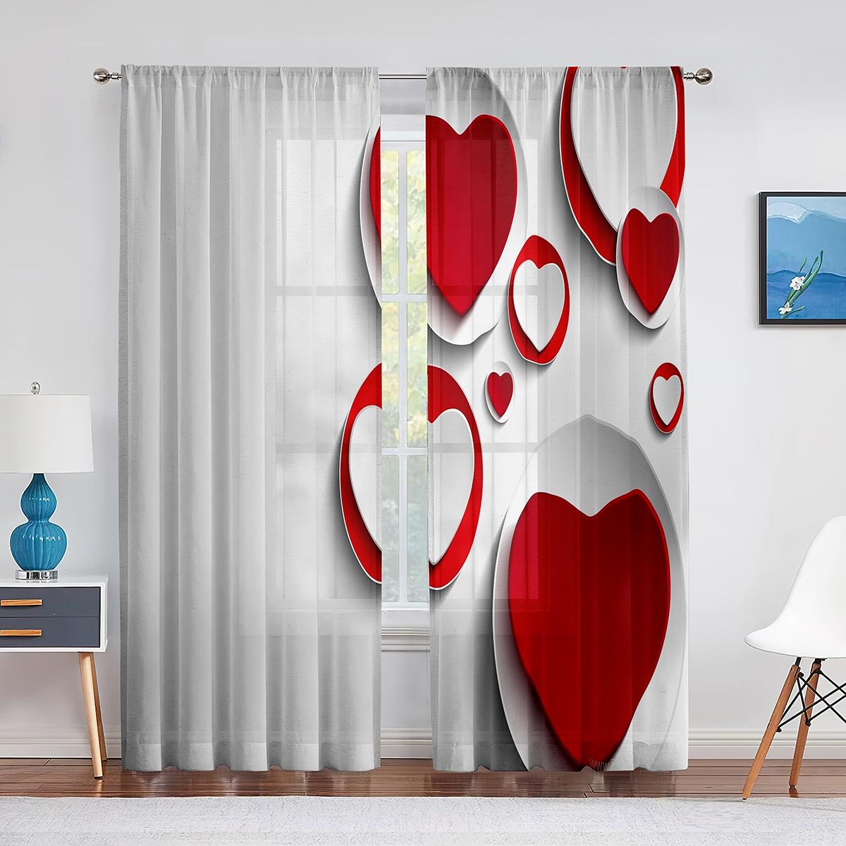 Ярко-розовые прозрачные вуали с сердечками для девочек — фото 9