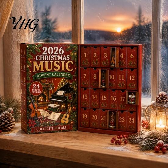 Musical Instrument Ornaments Christmas Music Advent Calendar 2026, 24 Mini Home Decorations Countdown Calendar, Musician Holiday Gift for Lovers